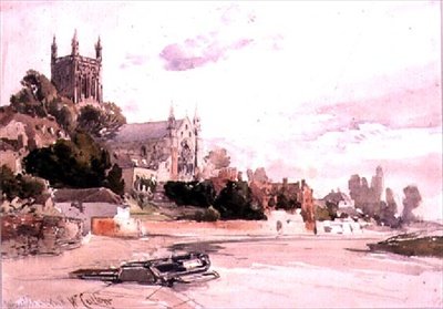 Cattedrale di Worcester: Vista dal Fiume da William Callow
